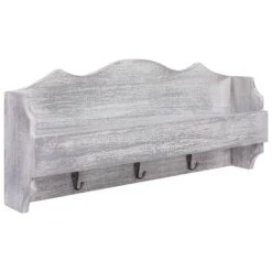 VidaXL Wandkapstok 50x10x23 Cm Hout Grijs
