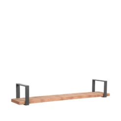 LABEL51 Wanddecoratie Slam Wandplank - Burned Steel - Mangohout - XXL