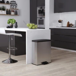 Curver Decobin Duo Prullenbak - 26L+26L - Zilver Metallic -Beste Opslag Winkel 1000031496 0102