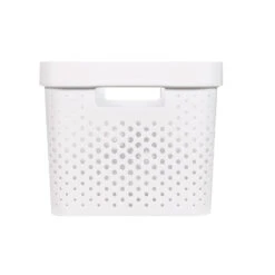 Curver Infinity Recycled Dots Opbergbox - 17L - 3 Stuks - Wit -Beste Opslag Winkel 1000031546 0102