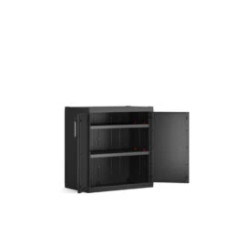 Keter Detroit XL Lage Kast - 2 Planken - 89x54x93cm - Zwart -Beste Opslag Winkel 1000031558 0103