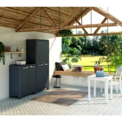 Keter Moby Lage Kast - 2 Planken - 80x44x100 Cm - Antraciet -Beste Opslag Winkel 1000031559 0102