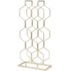 Excellent Houseware Wijnrek - Metaal - Goud - 8 Flessen - 23 X 48 Cm