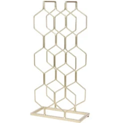 Excellent Houseware Wijnrek - Metaal - Goud - 8 Flessen - 23 X 48 Cm