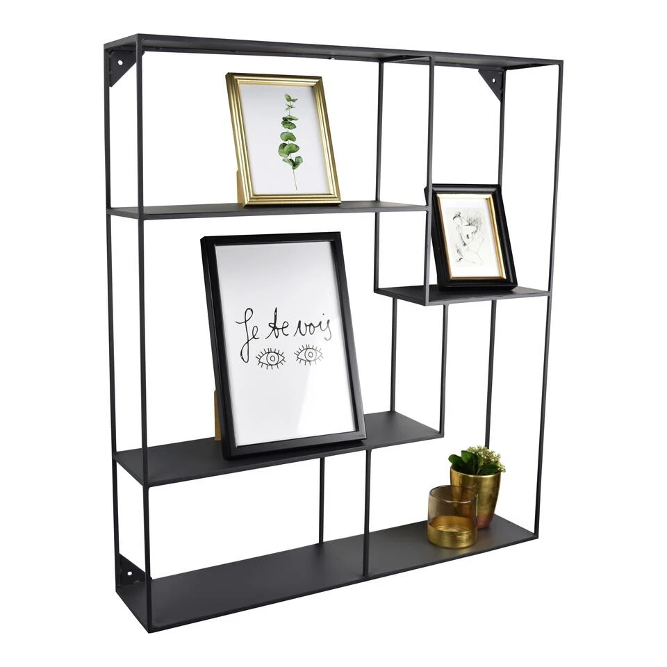 LOFT42 Wally Wandrek Rechthoek - Metaal - Mat Zwart - 80x70x15 4 LOFT42 Wally Wandrek Rechthoek - Metaal - Mat Zwart - 80x70x15 - Afbeelding 2