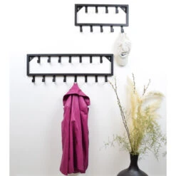 LOFT42 Bono Kapstok - Zwart – Metaal – 15 Haken - 80x26x4 -Beste Opslag Winkel 1000032517 0103