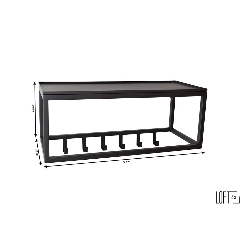 LOFT42 Blacky Kapstok - Zwart – Metaal – 6 Haken 6 LOFT42 Blacky Kapstok - Zwart – Metaal – 6 Haken - Afbeelding 4