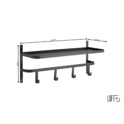 LOFT42 Shelf Kapstok - Zwart – Metaal – 4 Haken 7 LOFT42 Shelf Kapstok - Zwart – Metaal – 4 Haken -Beste Opslag Winkel 1000032522 0102