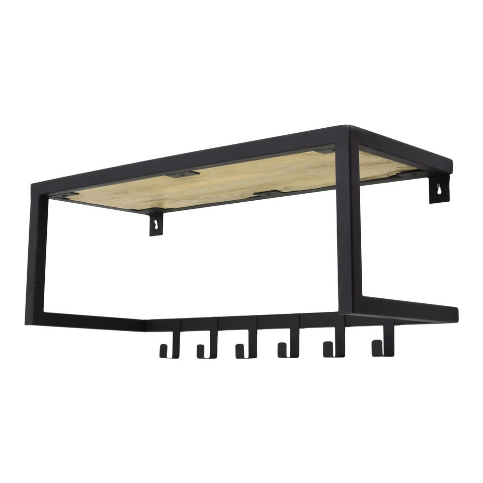 LOFT42 Woody Kapstok - Zwart – Mangohout – Metaal 5 LOFT42 Woody Kapstok - Zwart – Mangohout – Metaal - Afbeelding 3