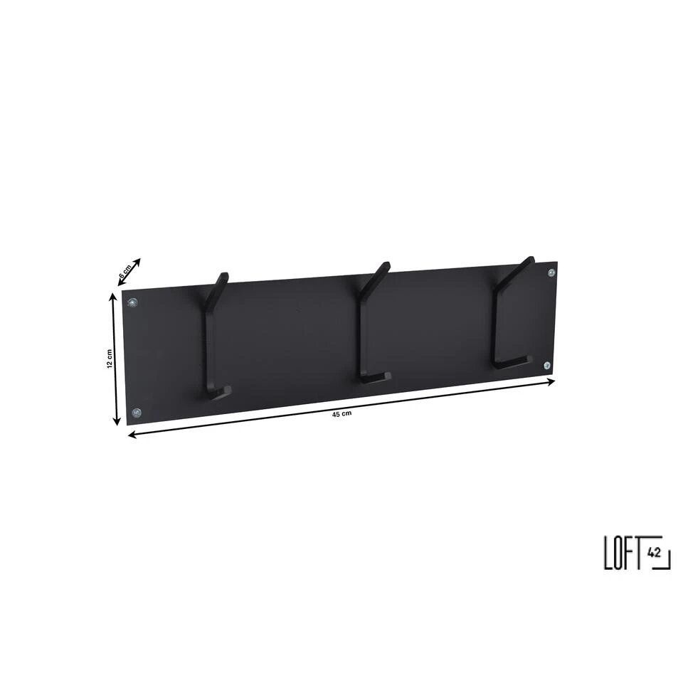 LOFT42 Factory Small Kapstok – Metaal - Zwart – 6 Haken 4 LOFT42 Factory Small Kapstok – Metaal - Zwart – 6 Haken - Afbeelding 2