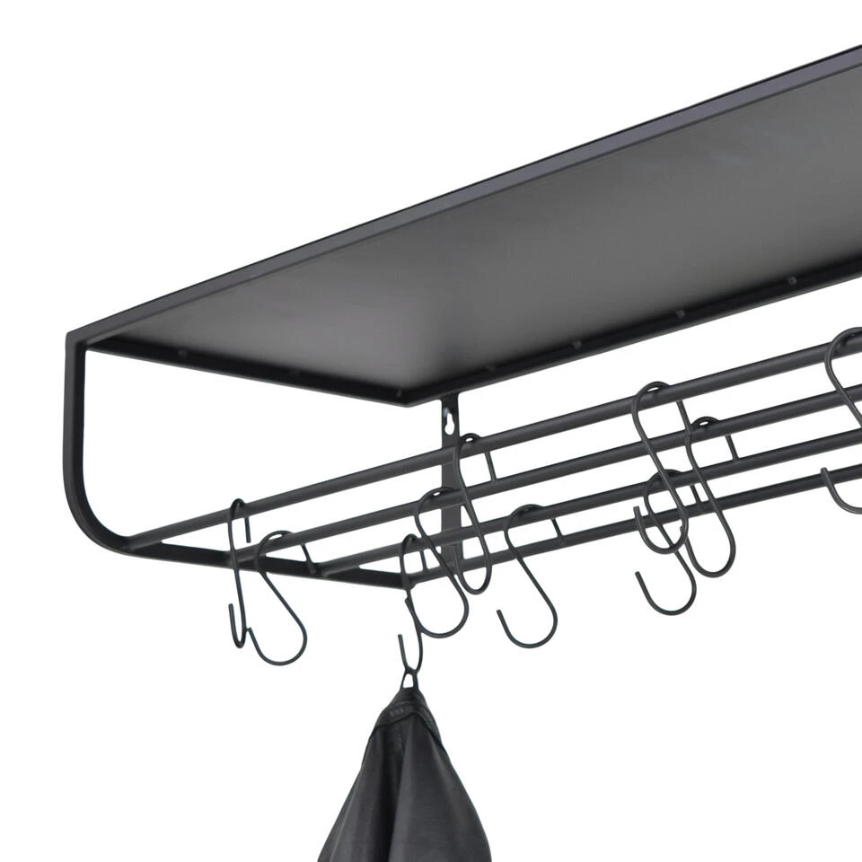 LOFT42 Milan Kapstok - Zwart – Metaal – 12 S Haken 6 LOFT42 Milan Kapstok - Zwart – Metaal – 12 S Haken - Afbeelding 4