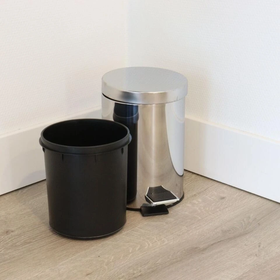 Orange85 Pedaalemmer 3 Liter Prullenbakje Badkamer Zilver RVS Toilet 4 Orange85 Pedaalemmer 3 Liter Prullenbakje Badkamer Zilver RVS Toilet - Afbeelding 2