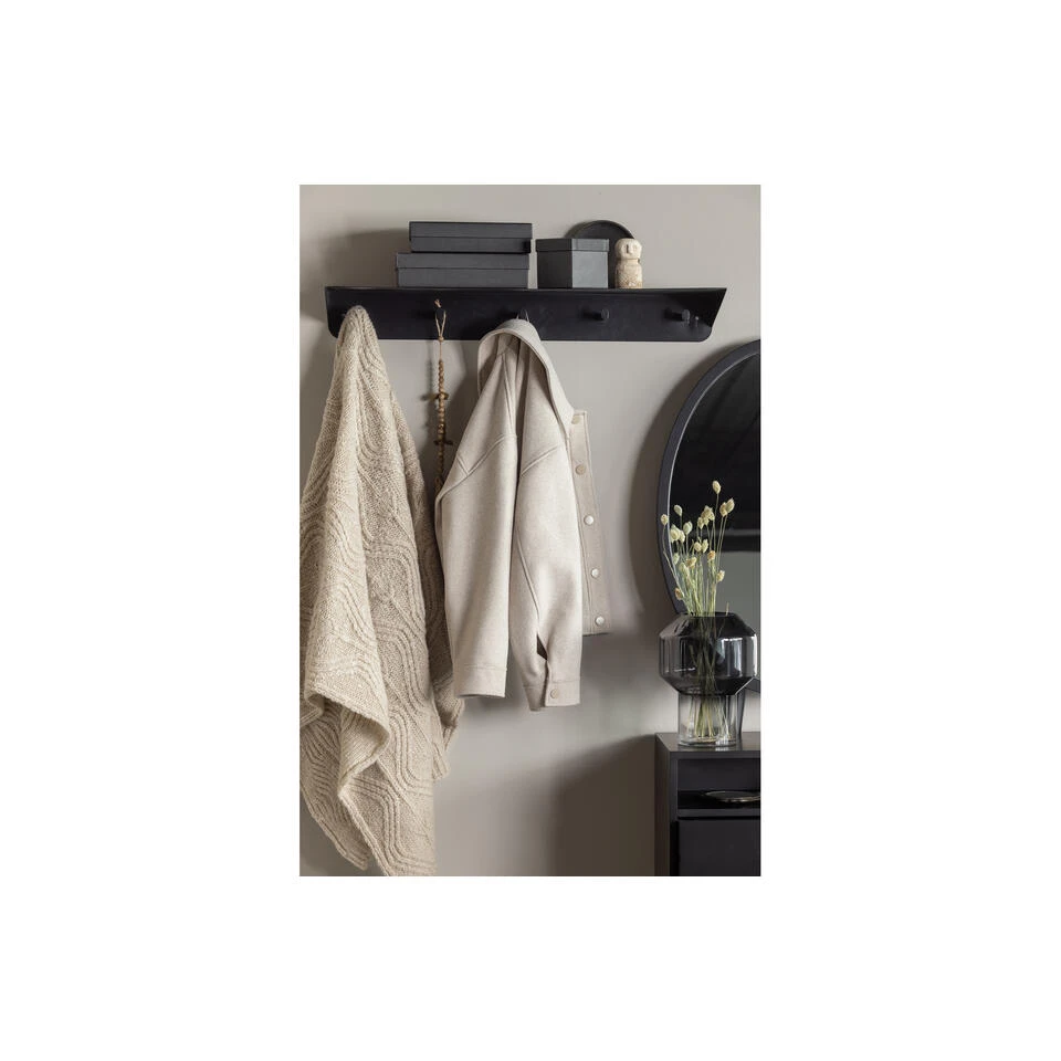 WOOOD Kenan Kapstok 5 Haken - Metaal - Zwart - 10x80x30 6 WOOOD Kenan Kapstok 5 Haken - Metaal - Zwart - 10x80x30 - Afbeelding 4