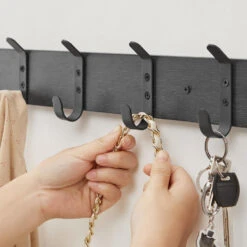 ACAZA Langwerpige Kapstok Met 5 Dubbele Haken, Zwart 9 ACAZA Langwerpige Kapstok Met 5 Dubbele Haken, Zwart -Beste Opslag Winkel 1000034355 0103