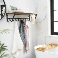 ACAZA Lange Kapstok Voor De Muur Of Wand - 90 Cm Lang - Rustiek Bruin - Vintage 8 ACAZA Lange Kapstok Voor De Muur Of Wand - 90 Cm Lang - Rustiek Bruin - Vintage -Beste Opslag Winkel 1000034358 0102