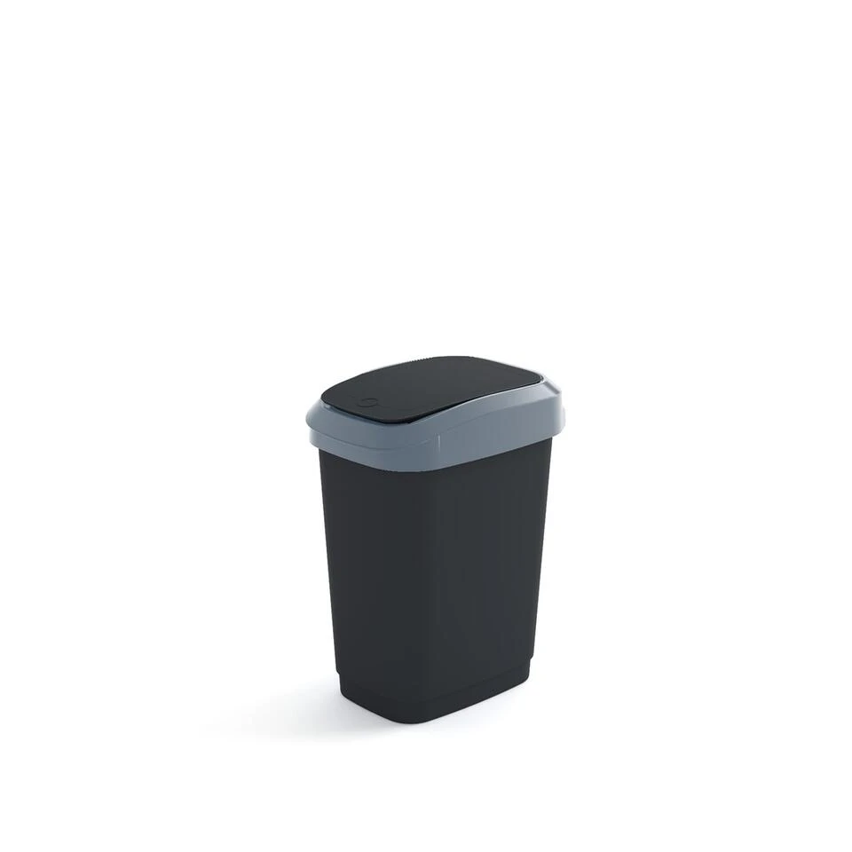 Curver Dual Touch Vuilbak M 25L Zwart/Grijs 3 Curver Dual Touch Vuilbak M 25L Zwart/Grijs