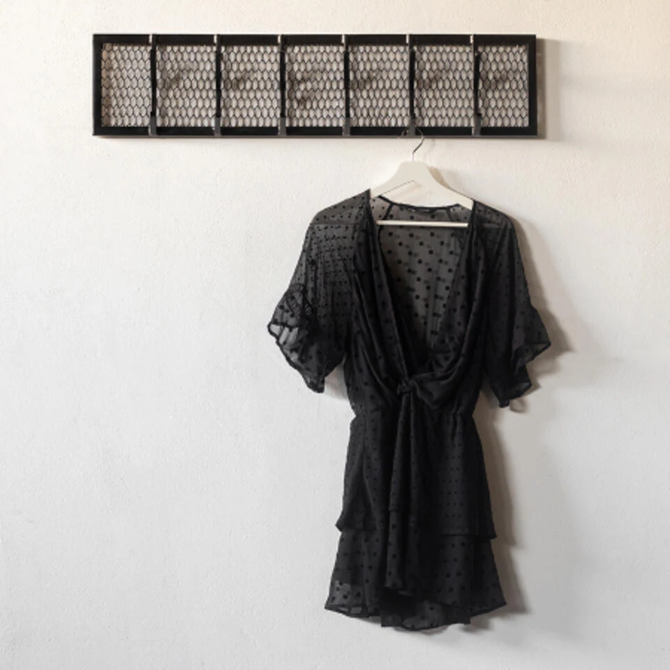 Giga Meubel Kapstok 12 Haken - Zwart - Metaal - 95x9x22cm - Esther 4 Giga Meubel Kapstok 12 Haken - Zwart - Metaal - 95x9x22cm - Esther - Afbeelding 2