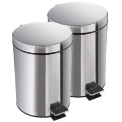 Merkloos Pedaalemmer - Chroom - 5 L - 27 X 25 X 20 Cm -Beste Opslag Winkel 1000038461 0102