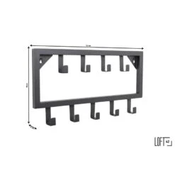 LOFT42 Bono Small Kapstok - Zwart – Metaal – 9 Haken - 50x26x4 -Beste Opslag Winkel 1000038687 0101