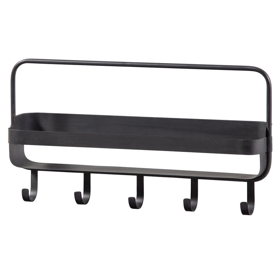 WOOOD Akke Wandrek Horizontaal - Metaal - Zwart - 29x56x13 5 WOOOD Akke Wandrek Horizontaal - Metaal - Zwart - 29x56x13 - Afbeelding 3