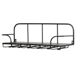 WOOOD Hugo Glazenrek - Metaal/hout - Zwart - 21x61x21 8 WOOOD Hugo Glazenrek - Metaal/hout - Zwart - 21x61x21 -Beste Opslag Winkel 1000041293 0102
