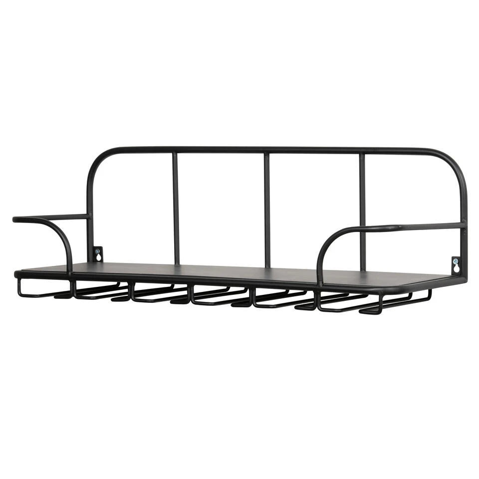 WOOOD Hugo Glazenrek - Metaal/hout - Zwart - 21x61x21 5 WOOOD Hugo Glazenrek - Metaal/hout - Zwart - 21x61x21 - Afbeelding 3