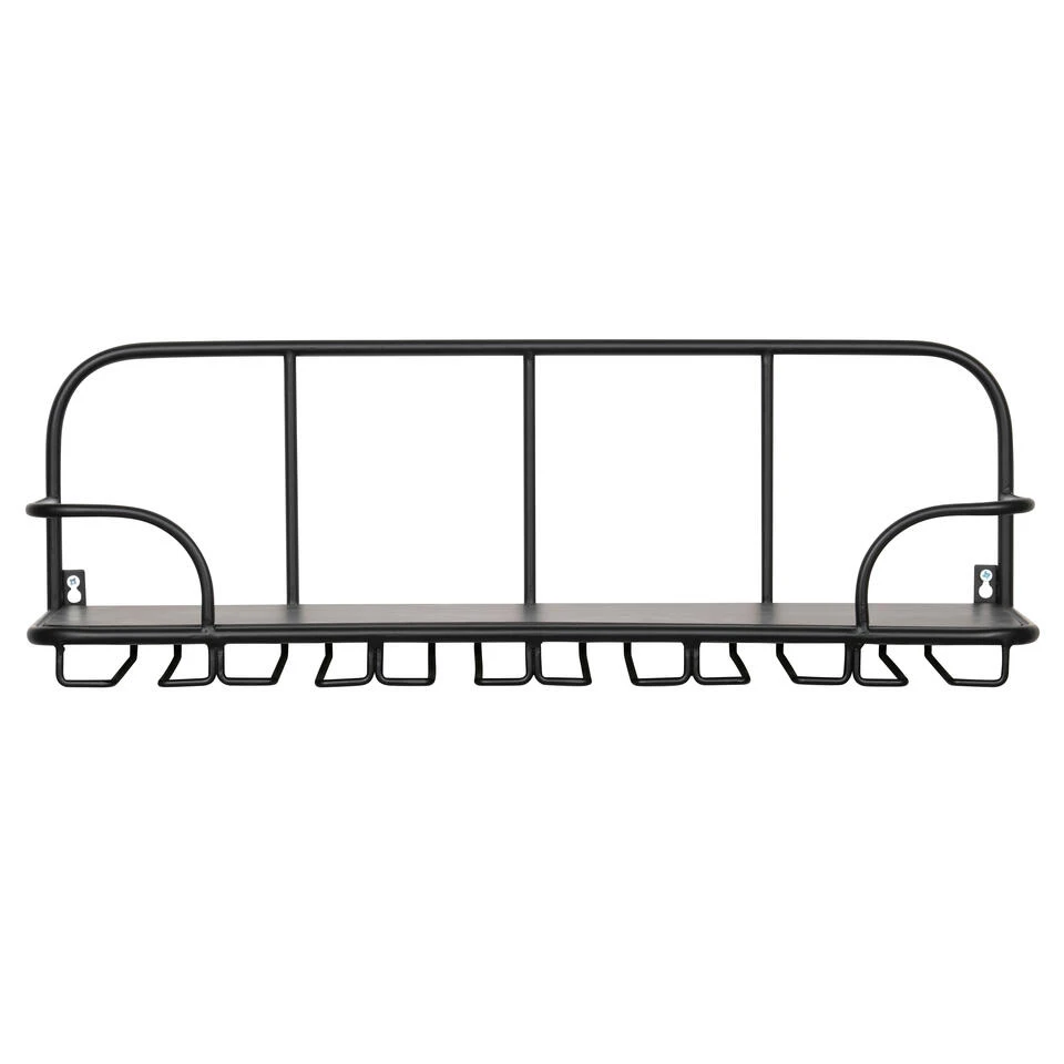 WOOOD Hugo Glazenrek - Metaal/hout - Zwart - 21x61x21 3 WOOOD Hugo Glazenrek - Metaal/hout - Zwart - 21x61x21