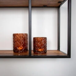 Industrieel Wandrek Lexi 90 Cm - 22x90x70 Cm - Mangohout - Bruin -Beste Opslag Winkel 1000042279 0101