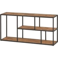 Industrieel Wandrek Lexi 90 Cm - 22x90x70 Cm - Mangohout - Bruin -Beste Opslag Winkel 1000042279 0103