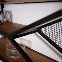 Industrieel Wandrek Maggie Mangohout Metaal 80x44 Cm 21,50x80x44 Cm -Beste Opslag Winkel 1000042285 0102