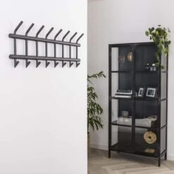 Hoyz - Kapstok Industrieel Met 19 Haken - Grijs - Wandkapstok 90cm Breed -Beste Opslag Winkel 1000042629 0102