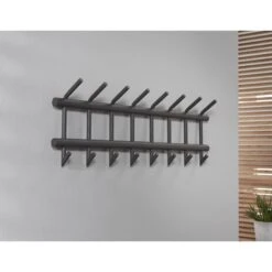 Hoyz - Kapstok Industrieel Met 19 Haken - Grijs - Wandkapstok 90cm Breed -Beste Opslag Winkel 1000042629 0103