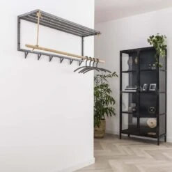 Hoyz - Kapstok Bamboe Met 6 Haken - Grijs - Wandkapstok -Beste Opslag Winkel 1000042642 0102