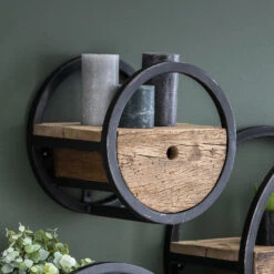Hoyz - Wandschap Circular - Ø30 - Met Lade - Hout - Bruin 9 Hoyz - Wandschap Circular - Ø30 - Met Lade - Hout - Bruin -Beste Opslag Winkel 1000042648 0103