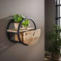 Hoyz - Wandschap Circular - Ø40 - Met Lade - Hout -Beste Opslag Winkel 1000042654 0102