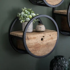 Hoyz - Wandschap Circular - Ø40 - Met Lade - Hout -Beste Opslag Winkel 1000042654 0103