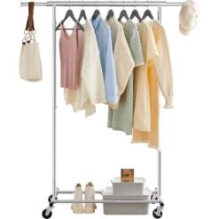 O’DADDY® Kledingrek 4 Wielen – Stabiel Tot 90kg - Garderoberek - RVS