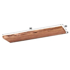 Giga Meubel Wandplank Edge 90x20x4cm - Acaciahout -Beste Opslag Winkel 1000043565 0102