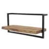 Giga Meubel Wandplank Edge 65x25x30cm - Acaciahout & Metaal