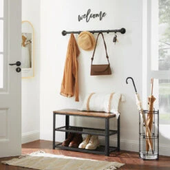 ACAZA Industriële Waterleiding Kapstok Met 8 Haken, Kledingstang, Zwart 8 ACAZA Industriële Waterleiding Kapstok Met 8 Haken, Kledingstang, Zwart -Beste Opslag Winkel 1000045917 0102