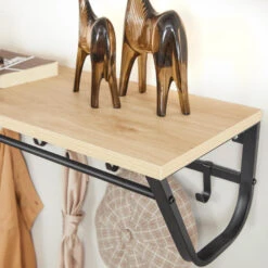 ACAZA Lange Hangende Kapstok - 8 Haken En 1 Bar - 90 Cm Lang - Lichte Eik Kleur 9 ACAZA Lange Hangende Kapstok - 8 Haken En 1 Bar - 90 Cm Lang - Lichte Eik Kleur -Beste Opslag Winkel 1000045920 0103