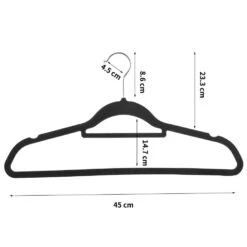 ACAZA Set Van 50 Anti-slip Kleerhangers, Fluweel, Zwart 9 ACAZA Set Van 50 Anti-slip Kleerhangers, Fluweel, Zwart -Beste Opslag Winkel 1000045934 0103