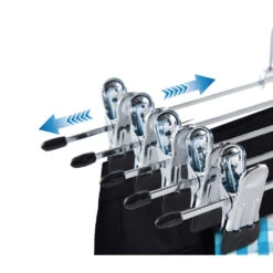 ACAZA 20 Stuks Broekhangers Met Knijpers, 30cm, Verstelbaar, Zilver En Zwart 9 ACAZA 20 Stuks Broekhangers Met Knijpers, 30cm, Verstelbaar, Zilver En Zwart -Beste Opslag Winkel 1000045939 0103