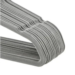 ACAZA Set Van 50 Anti-slip Kleerhangers, Fluweel, Kapstokken Met Broeklat, Grijs -Beste Opslag Winkel 1000046807 0102
