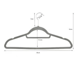 ACAZA Set Van 50 Anti-slip Kleerhangers, Fluweel, Kapstokken Met Broeklat, Grijs -Beste Opslag Winkel 1000046807 0103