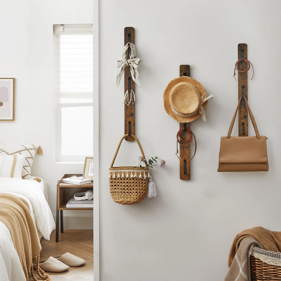 ACAZA Verticale Wand Kapstok Met 3 Haken, 67 Cm, Industrieel Vintage 4 ACAZA Verticale Wand Kapstok Met 3 Haken, 67 Cm, Industrieel Vintage - Afbeelding 2