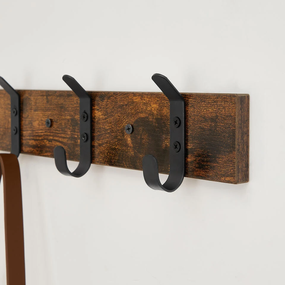 ACAZA Wandkapstok Met 3 Haken, Compacte Houten Muurkapstok, Industrieel 6 ACAZA Wandkapstok Met 3 Haken, Compacte Houten Muurkapstok, Industrieel - Afbeelding 4