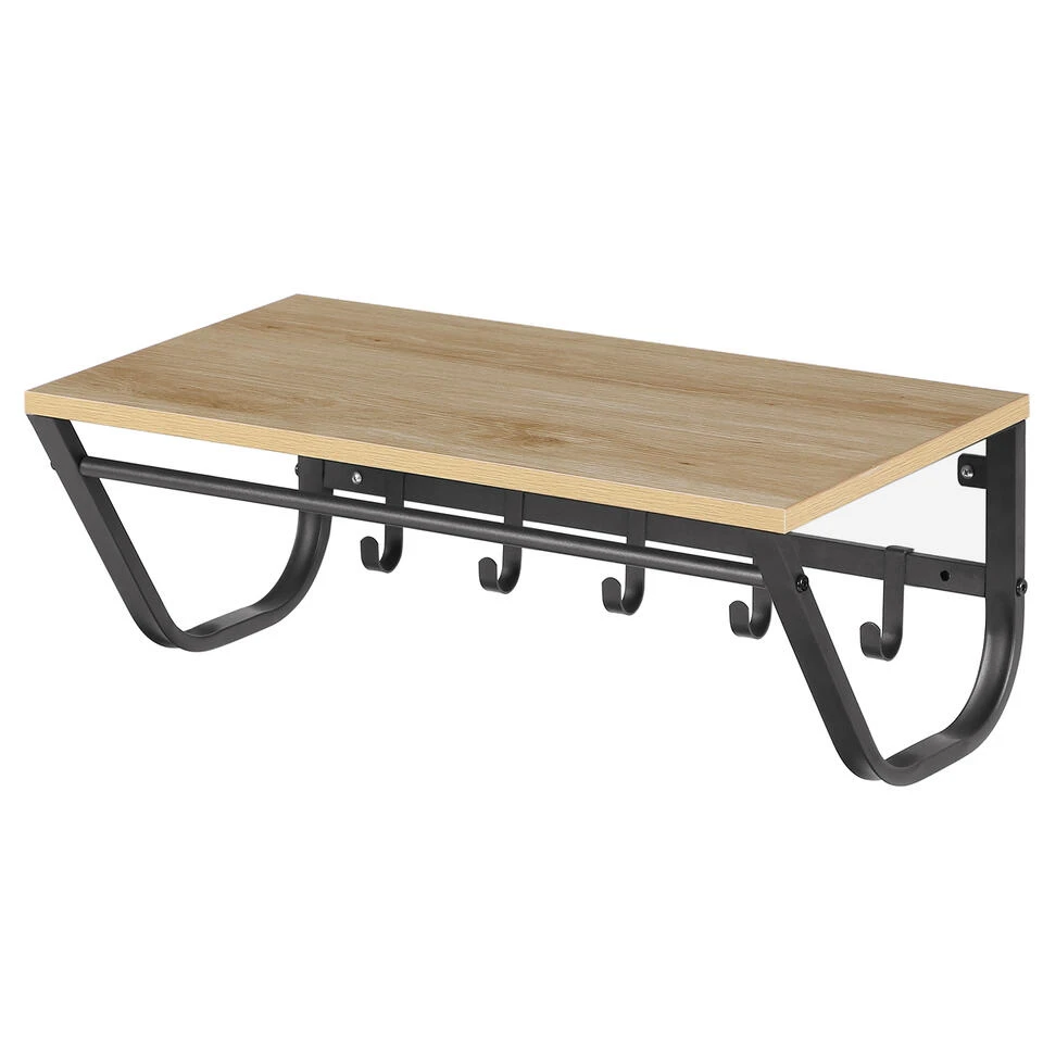 ACAZA Kapstok - Wandkapstok Met Haken In Lichte Eik - 60 Cm 3 ACAZA Kapstok - Wandkapstok Met Haken In Lichte Eik - 60 Cm