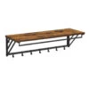 ACAZA Hangende Kapstok Met Plank, 7 Haken En Bar Voor Hangers, Industrieel 1 ACAZA Hangende Kapstok Met Plank, 7 Haken En Bar Voor Hangers, Industrieel -Beste Opslag Winkel 1000046836