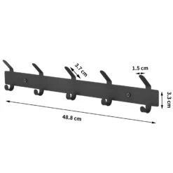 ACAZA Wand Kapstok In Metaal, 49 Cm Met 10 Haken, Zwart -Beste Opslag Winkel 1000046838 0103